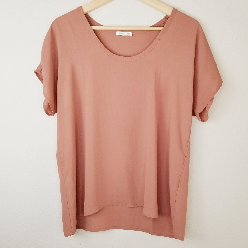 Soprano Short Sleeve Blouse Top Mauve